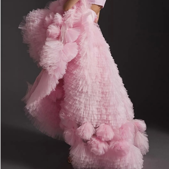 Anthropologie Dresses & Skirts - Anthropologie Morphine Fashion Tulle Roses Skirt - PINK